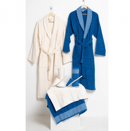 

طقم روب استحمام من بروميس يو - ازرق و اوف وايت - 11 قطعة