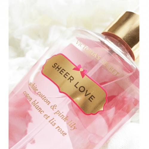 victoria secret sheer love white cotton and pink lily
