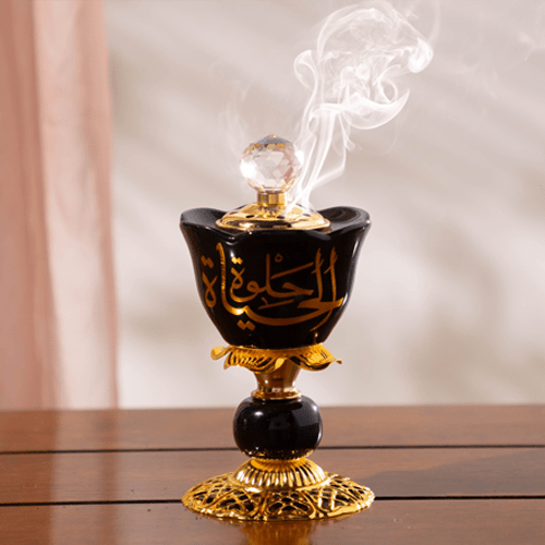 

مبخرة بتصميم وردة - اسود