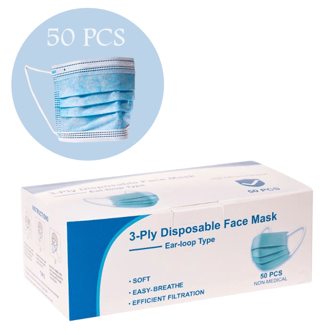 كرتون كمامات 3 طبقات 50 كمامة نايس ون